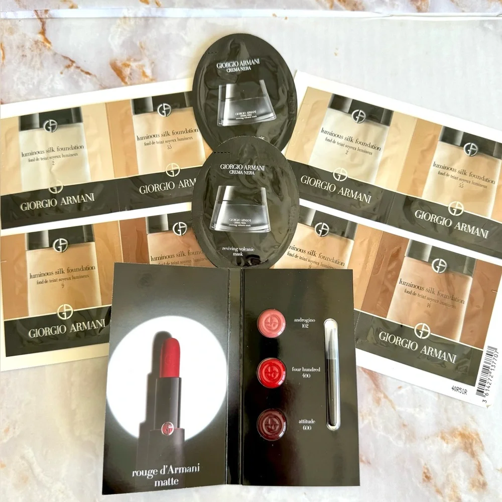 Giorgio Armani Luminous Silk Foundation 2, 5.5,9,14 Rouge Matte Lipstick 102 400